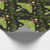 Lunamotten, Mondphasen und Efeu-Damast 2 Geschenkpapier (Ecke)