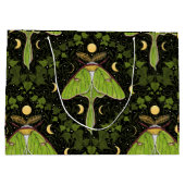 Lunamotten, Mondphasen und Efeu-Damast 2 Große Geschenktüte (Rückseite)