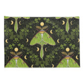 Lunamotten, Mondphasen und Efeu-Damast 2 Kissenbezug (Rückseite-Rechts)