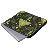 Lunamotten, Mondphasen und Efeu-Damast 2 Laptopschutzhülle (Vorne Knopf)