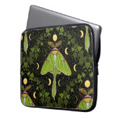 Lunamotten, Mondphasen und Efeu-Damast 2 Laptopschutzhülle (Vorderseite Links)