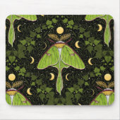 Lunamotten, Mondphasen und Efeu-Damast 2 Mousepad (Vorne)