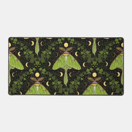 Lunamotten, Mondphasen und Efeu-Damast 2 Schreibtischunterlage (Vorderseite)