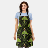 Lunamotten, Mondphasen und Efeu-Damast 2 Schürze (Getragen)