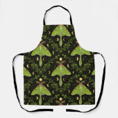Lunamotten, Mondphasen und Efeu-Damast 2 Schürze (Vorderseite)