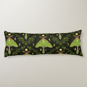 Lunamotten, Mondphasen und Efeu-Damast 2 Seitenschläferkissen (Rückseite)