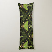 Lunamotten, Mondphasen und Efeu-Damast 2 Seitenschläferkissen (Rückseite (Vertikal))