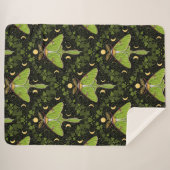 Lunamotten, Mondphasen und Efeu-Damast 2 Sherpadecke (Vorderseite (Horizontal))