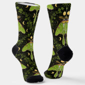 Lunamotten, Mondphasen und Efeu-Damast 2 Socken (Gewinkelt)
