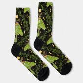 Lunamotten, Mondphasen und Efeu-Damast 2 Socken (Rechts)