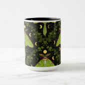 Lunamotten, Mondphasen und Efeu-Damast 2 Tasse (Zentrum)