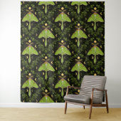 Lunamotten, Mondphasen und Efeu-Damast 2 Wandteppich (Beispiel)