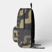 LUNANCÉA Abstract Backpack – Gold & Dark Style Bedruckter Rucksack (Rechts)