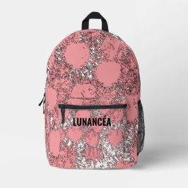 LUNANCEA Abstract Pink Backpack | Modern Art Style Bedruckter Rucksack