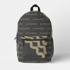 LUNANCÉA Abstract-Rucksack – Gold & Dark Style Bedruckter Rucksack