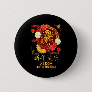 Lunar 2026 Chinesisches Neujahr des Pferdes Zodiak Button