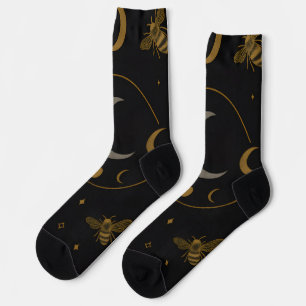 Lunar Alchemie – Himmlische Biene & Mondphasen-Okk Socken