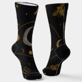 Lunar Alchemy – Celestial Bee & Moon Phase Occult  Socken (Gewinkelt)