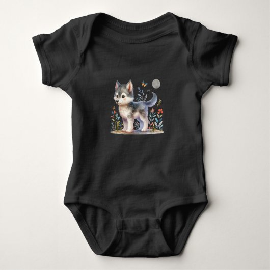 Lunar Baby Wolf - Adorable Baby Romper Baby Strampler (Vorderseite)