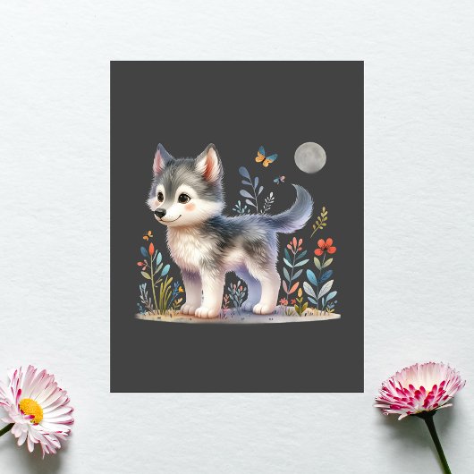 Lunar- Baby Wolf Postcard Postkarte