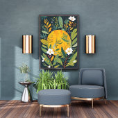 Lunar Bloom: Ätherische Blume und Mondkunst Fotodruck