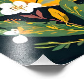 Lunar Bloom: Ätherische Blume und Mondkunst Fotodruck (Ecke)