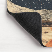 Lunar Bloom Over Sandy Peaks Mousepad (Ecke)