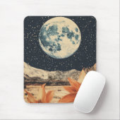Lunar Bloom Over Sandy Peaks Mousepad (Mit Mouse)