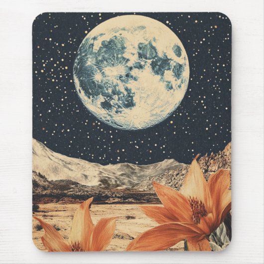 Lunar Bloom Over Sandy Peaks Mousepad (Vorne)