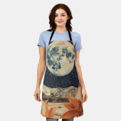 Lunar Bloom Over Sandy Peaks Schürze (Getragen)