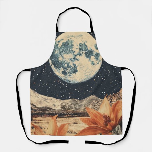 Lunar Bloom Over Sandy Peaks Schürze (Vorderseite)