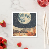 Lunar Bloom Over Sandy Peaks Serviette (Beispiel)