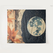Lunar Bloom Over Sandy Peaks Wandteppich (Vorderseite (Horizontal))