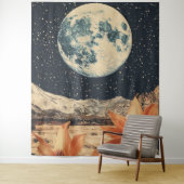 Lunar Bloom Over Sandy Peaks Wandteppich (Beispiel)