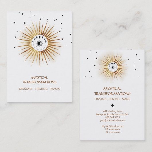 *~* Lunar Boho Celestial Luna Moon Magic Light Visitenkarte (Vorne/Hinten)