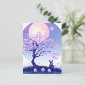 Lunar Bunny Night Feiertagspostkarte (Stehend Vorderseite)