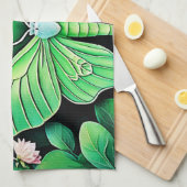 Lunar Butterfly Bloom Design Geschirrtuch (Viertel Falte)