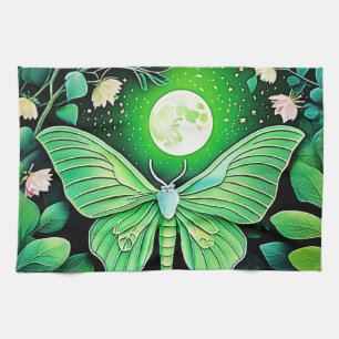 Lunar Butterfly Bloom Design Geschirrtuch