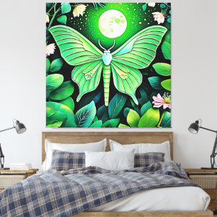 Lunar Butterfly Bloom Design Leinwanddruck