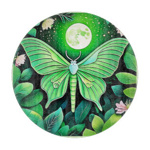 Lunar Butterfly Bloom Design Schneidebrett