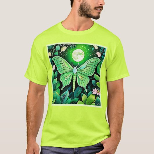 Lunar Butterfly Bloom Design T-Shirt (Vorderseite)
