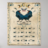 LUNAR CALENDAR 2023, Crow Moon, Wicca Hexenmond Poster (Vorne)