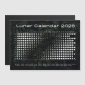 Lunar Calendar 2026 Moon Phases Chart Magnetkarte (Vorne/Hinten)