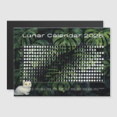 Lunar Calendar 2026 Moon Phases Monstera cats Magnetkarte (Vorne/Hinten)
