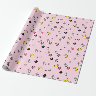 Lunar Cat Bunny Star Wrapping Paper Geschenkpapier