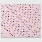 Lunar Cat Bunny Stars Wrapper Geschenkpapier (Flach)