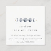 Lunar Celestial Moon Phase Danke für Ihre Bestellu Quadratische Visitenkarte (Vorderseite)