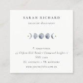 Lunar Celestial Moon Phase Danke für Ihre Bestellu Quadratische Visitenkarte (Rückseite)