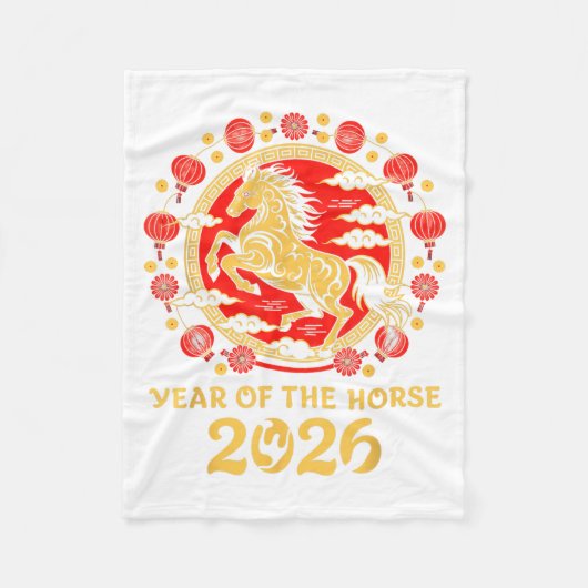Lunar Chinese New Year 2026 Year Of The Horse Zodi Fleecedecke (Vorderseite)
