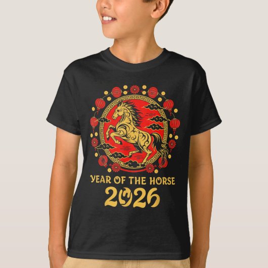 Lunar Chinese New Year 2026 Year Of The Horse Zodi T-Shirt (Vorderseite)